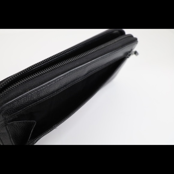 Authentic Vintage Chanel Large Black Caviar Timeless CC Zipper Around Wallet - Picture 7 of 13